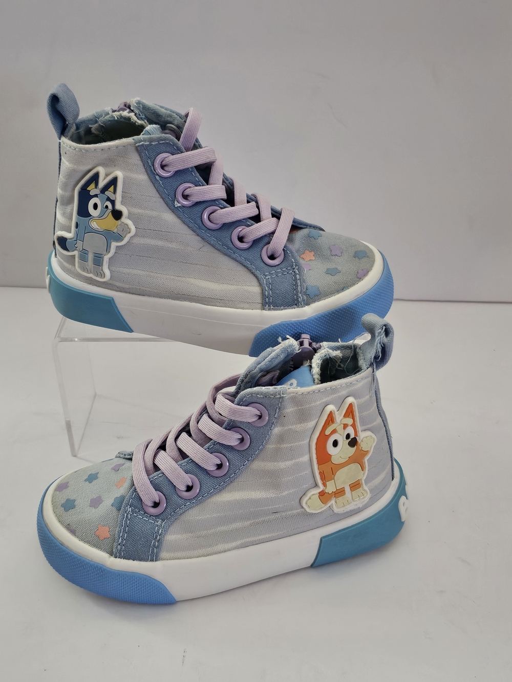 Ground Up Bluey Bingo Toddler Size 7 High Top Sneakers Zip Up Shoes Kids EUC